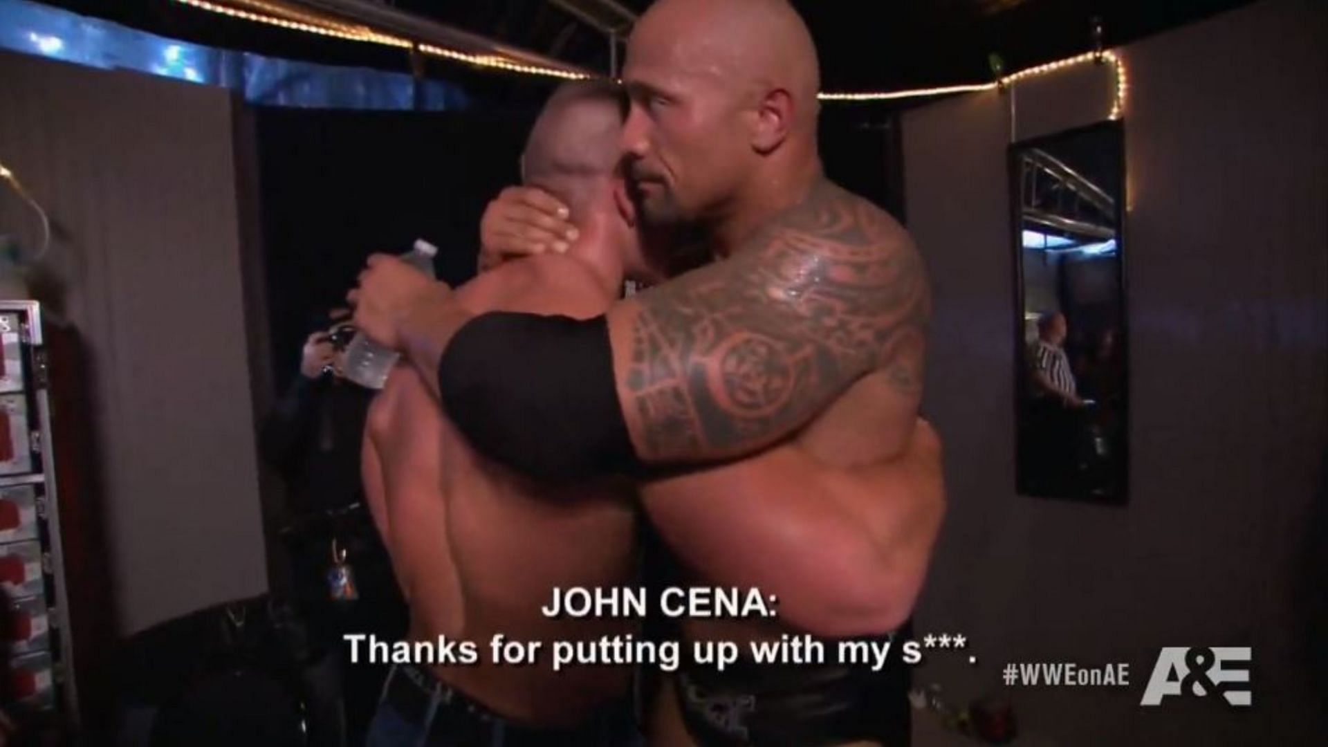 The Rock and John Cena buried the hatchet after their match at WWE WrestleMania 28