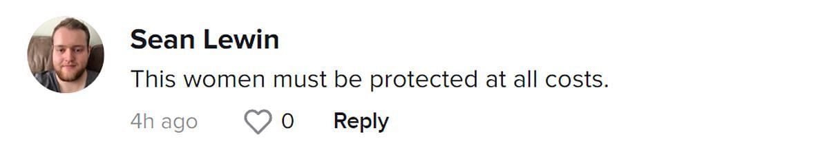 A comment praising Zegler (Image via TikTok/@Sean Lewin)