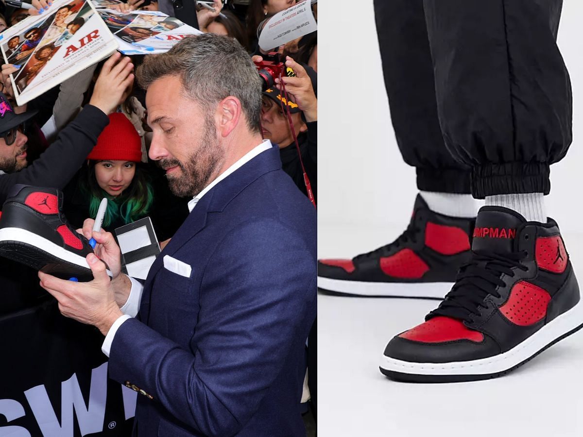 Which Air Jordan is Ben Affleck signing at AIR movie premiere