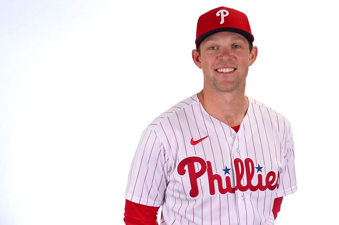 Rhys Hoskins Philadelphia Phillies Youth Red Roster Name & Number