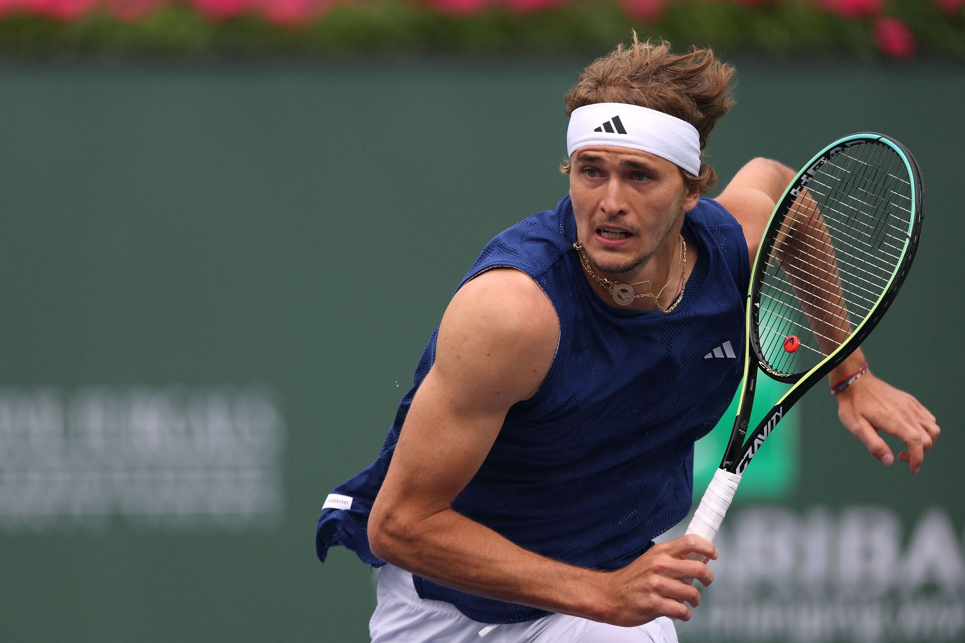 Alexander Zverev in action at the 2023 Indian Wells