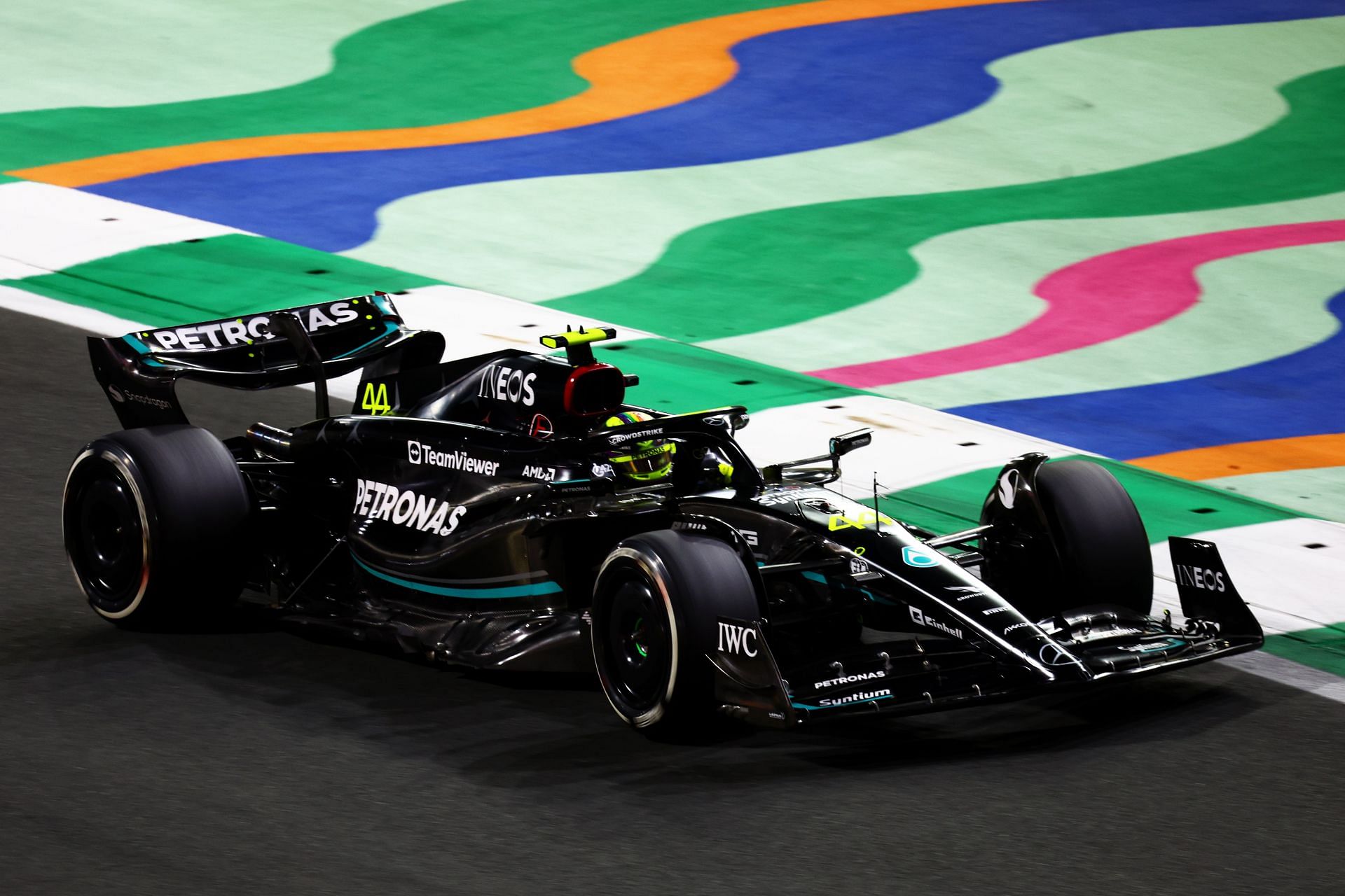 Lewis Hamilton in the Mercedes W14. Saudi Arabian GP