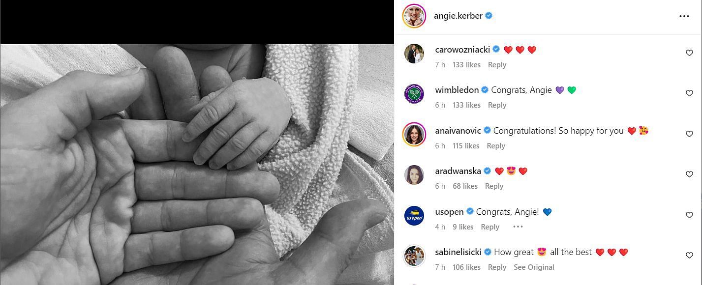 Tennis players congratulated Angelique Kerber on the birth of her child