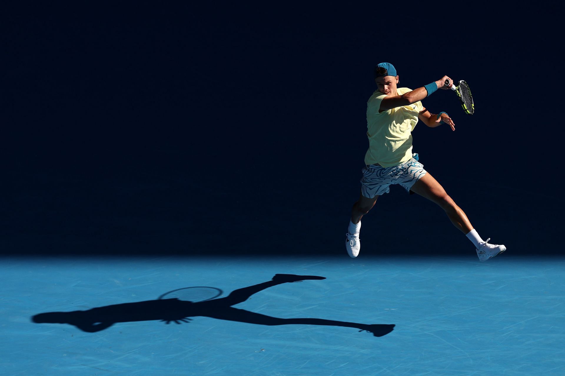 Holger Rune in action at the Australian Open