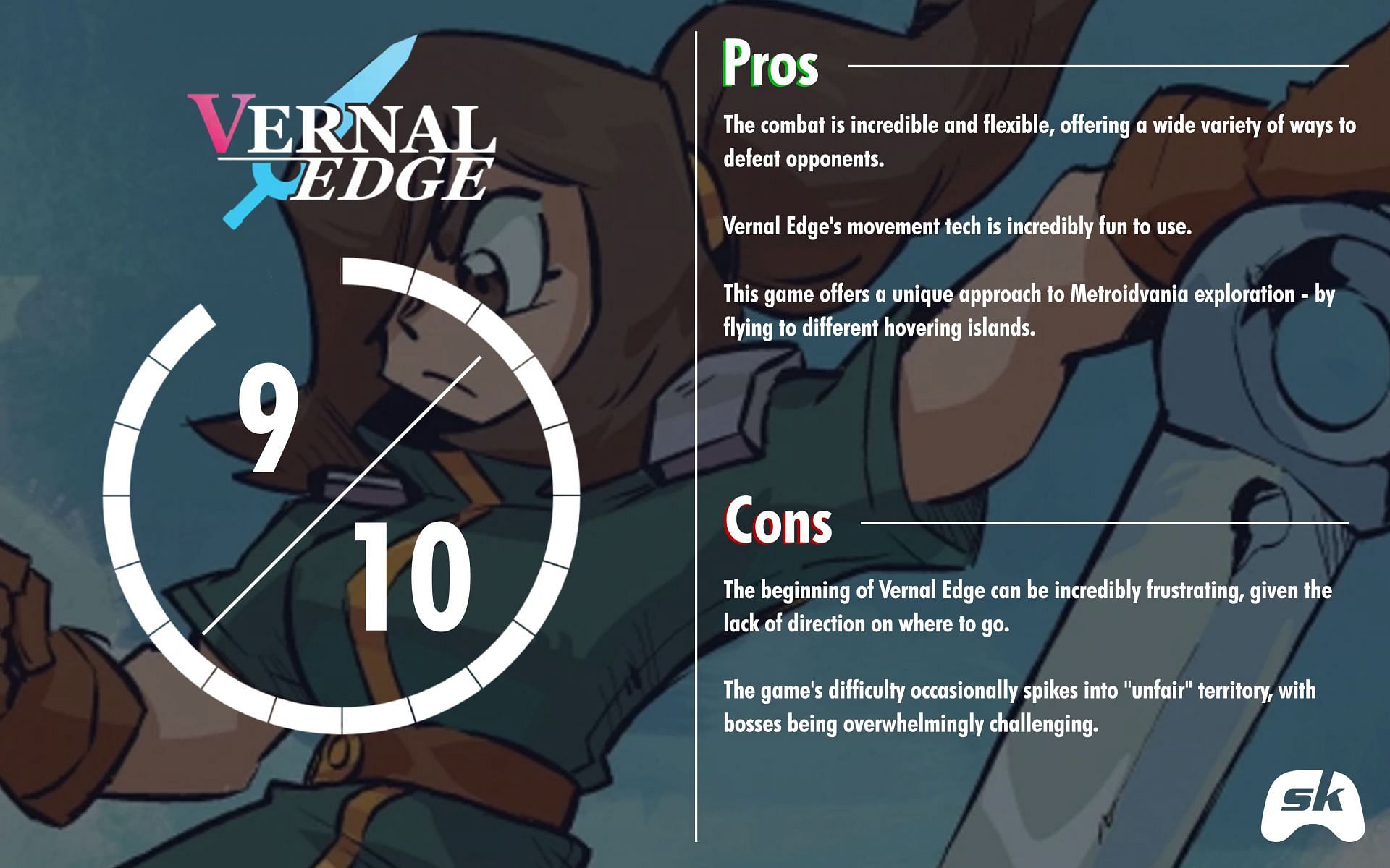 Vernal Edge delivers on both platforming and Metroidvania action (Image via Sportskeeda)