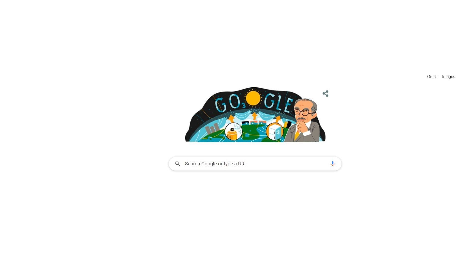 Google Doodle of Dr. Molina (Image via snip from Google)
