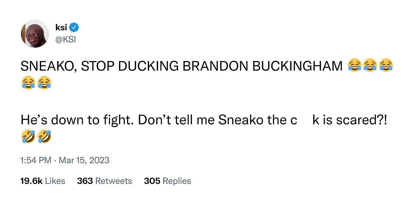 JJ calls Sneako a c*ck (Image via Twitter)