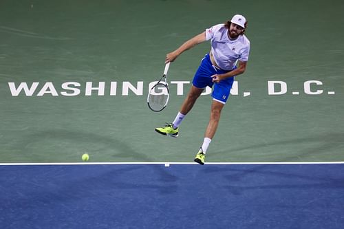 Reilly Opelka in action at the 2022 Citi Open.