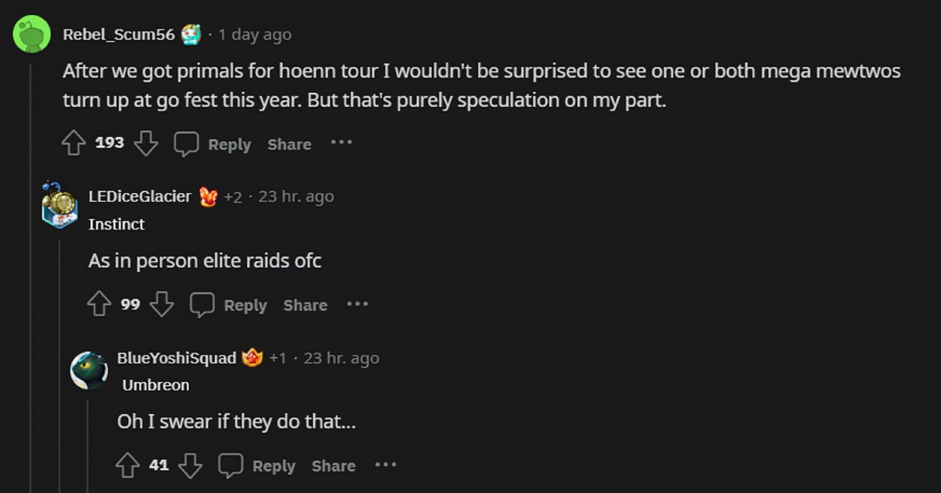 Pokemon GO Redditors joke about Mega Mewtwo X and Y appearing in the controversial Elite Raid system (Image via u/Rebel_Scum56/Reddit)