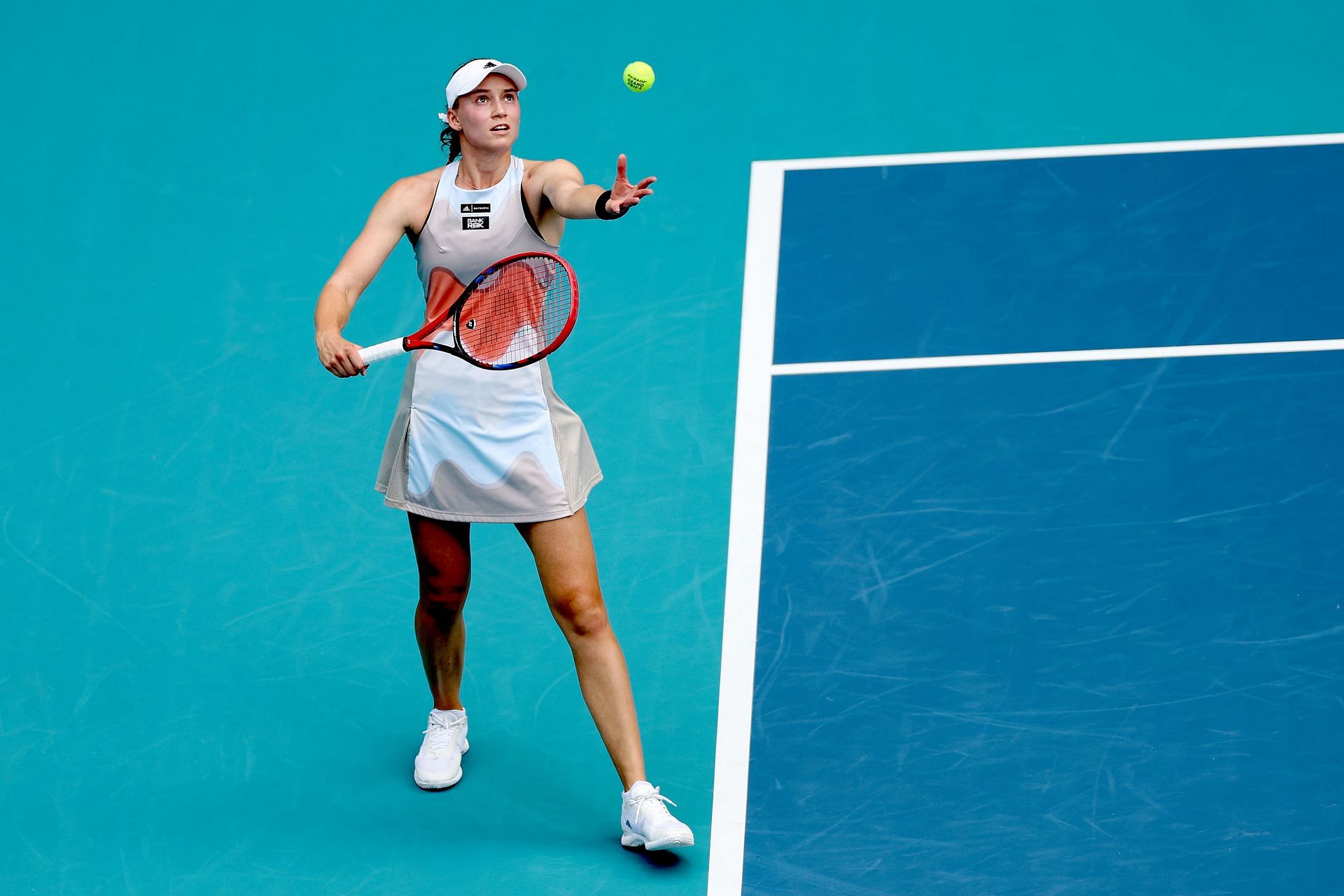 Elena Rybakina in action during the 2023 Miami Open - Day 10.