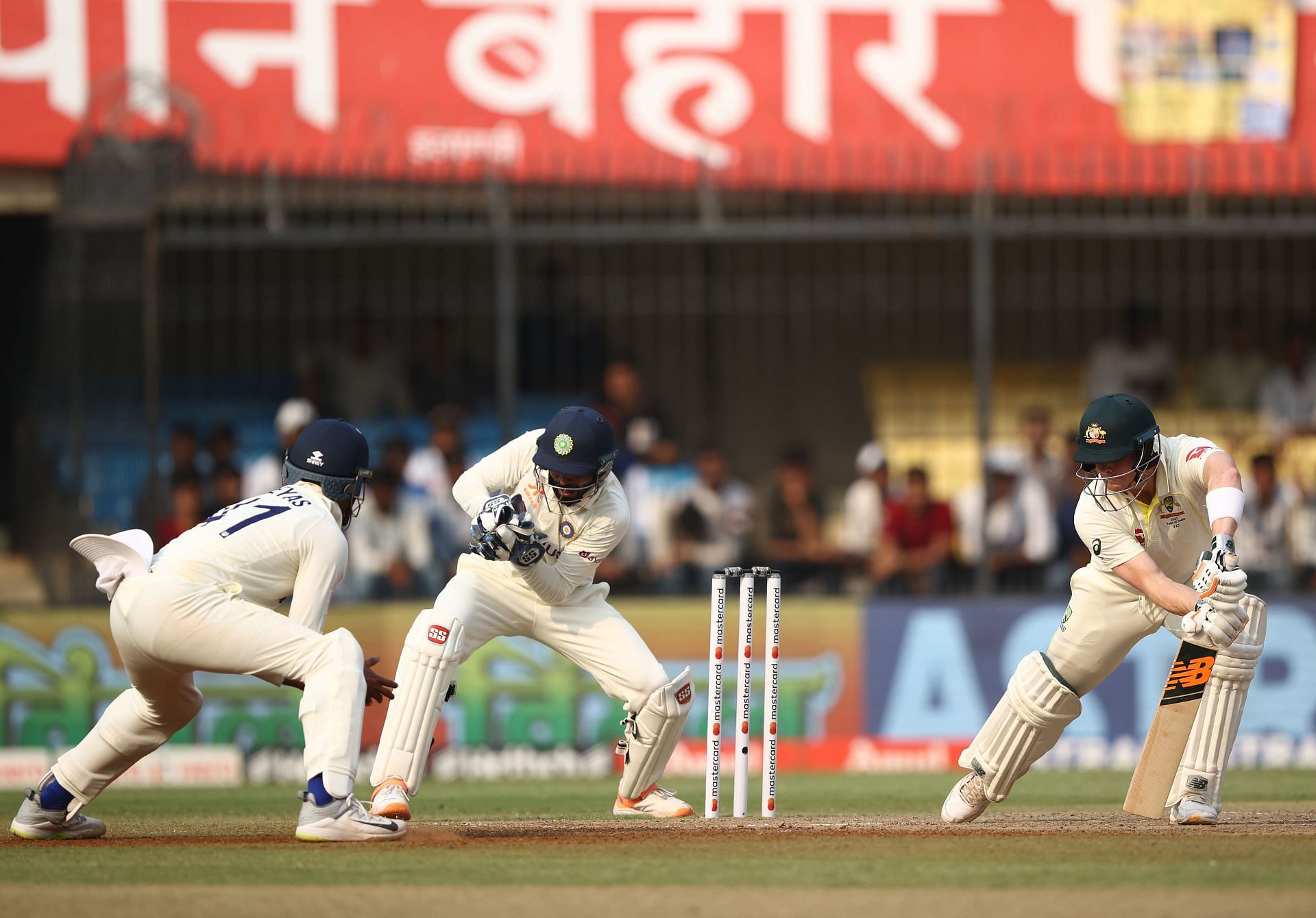 Steve Smith batting in Indore. (Credits: Getty)