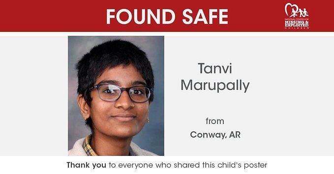 Where Was Tanvi Marupally Found Missing Arkansas Teen Located Months