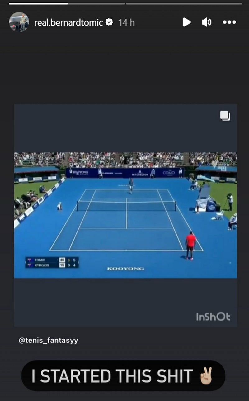 Bernard Tomic&#039;s Instagram story