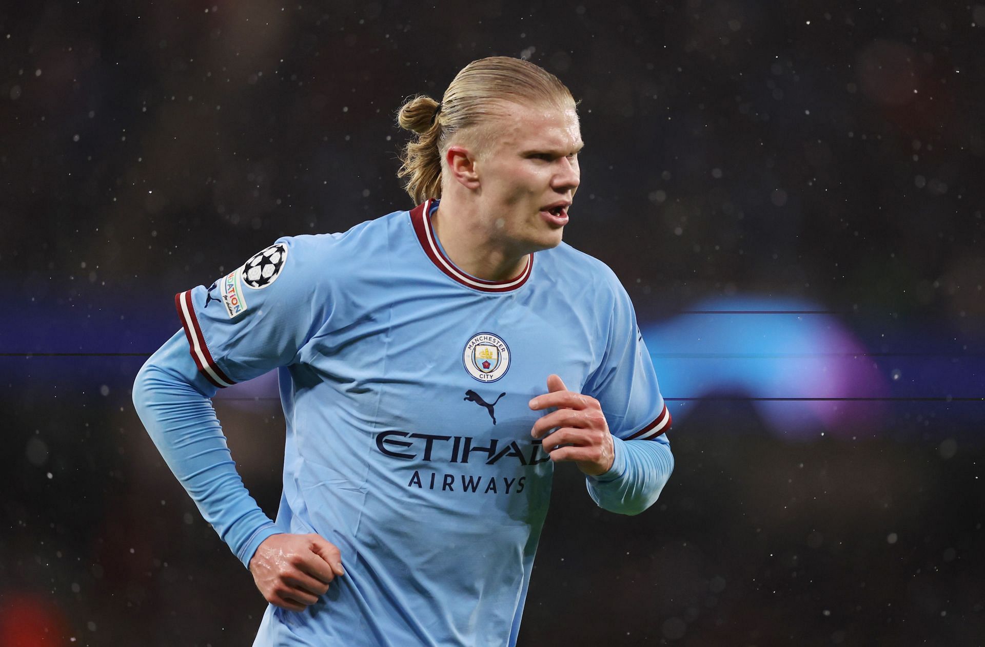 Haaland in action for Manchester City.