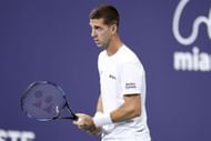 Kokkinakis in action at the 2023 Miami Open