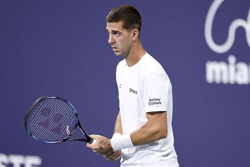 Kokkinakis in action at the 2023 Miami Open