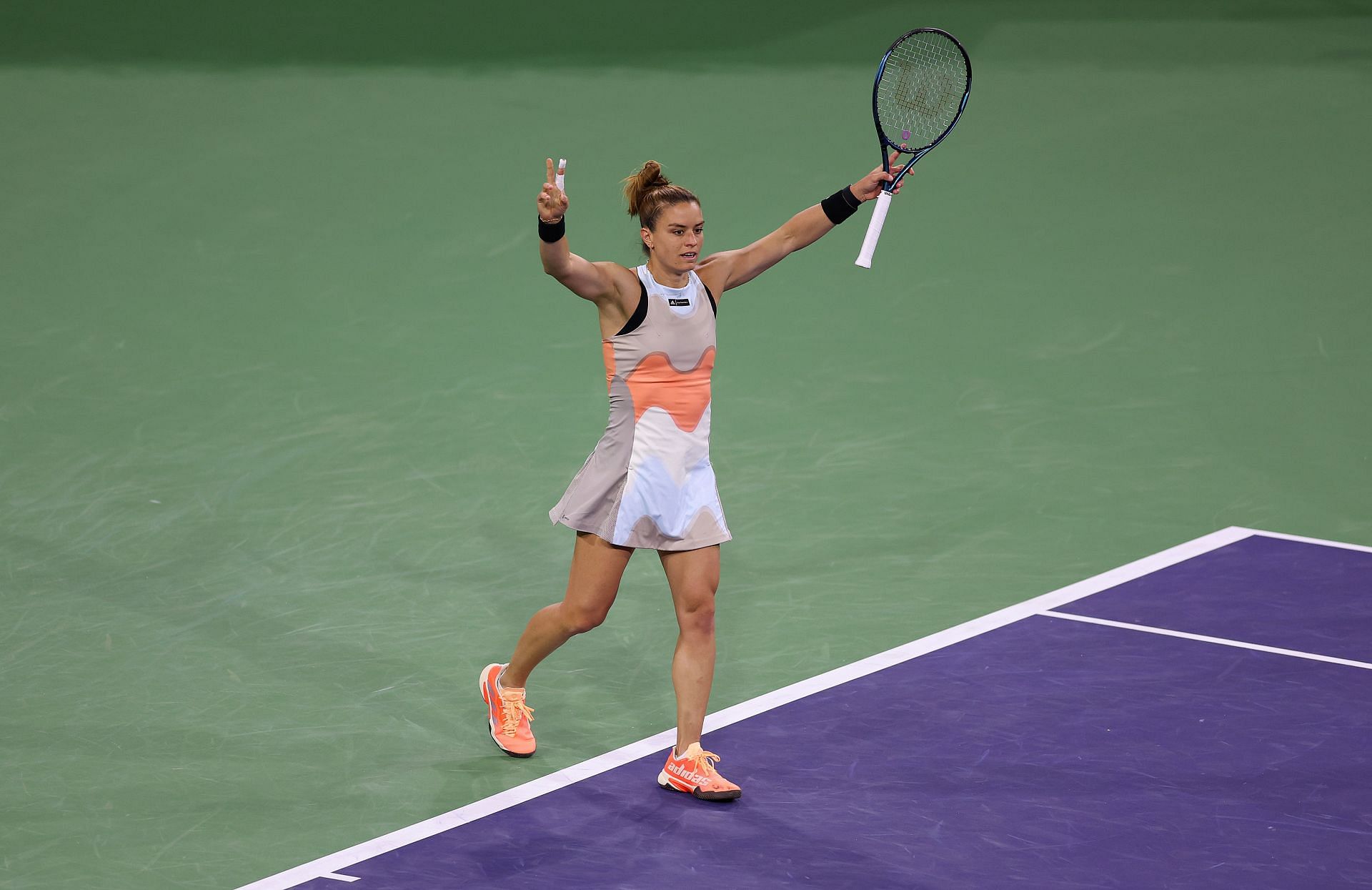 Maria Sakkari at the 2023 BNP Paribas Open.