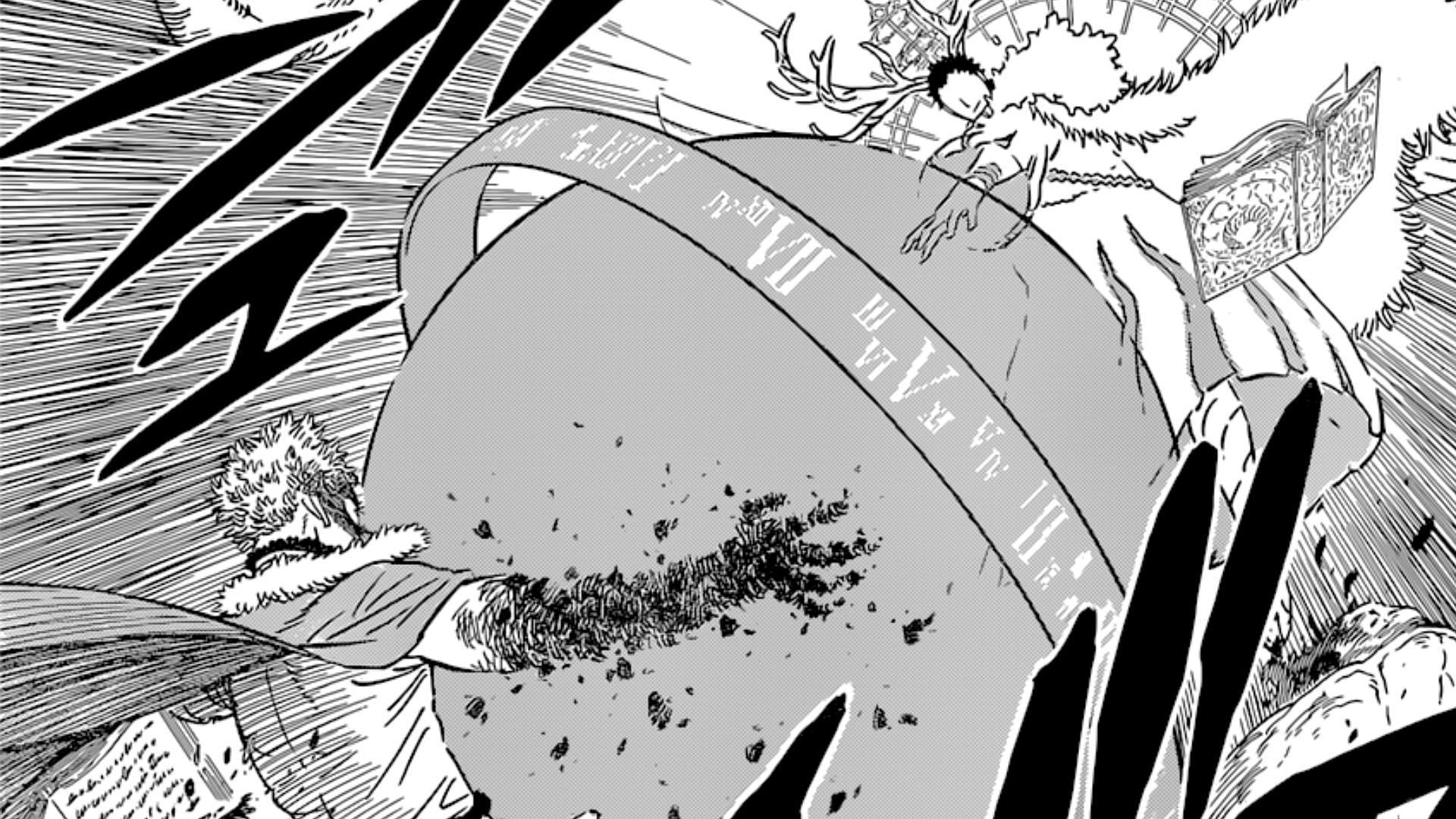 Lucius attacking William in Black Clover chapter 355 (Image via Shueisha)