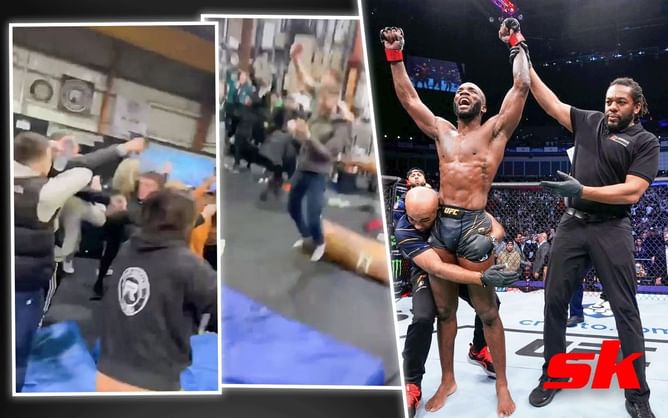WATCH: Sensational moments ensue at Leon Edwards' Birmingham gym as Bruce Buffer announces 'And Still' at UFC 286