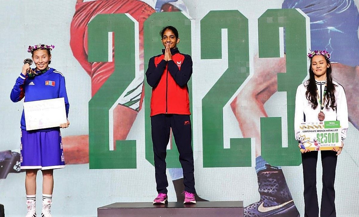 Nitu Ghanghas won gold in the 48kg category at the IBA Women&rsquo;s World Boxing Championships. Photo credit BFI