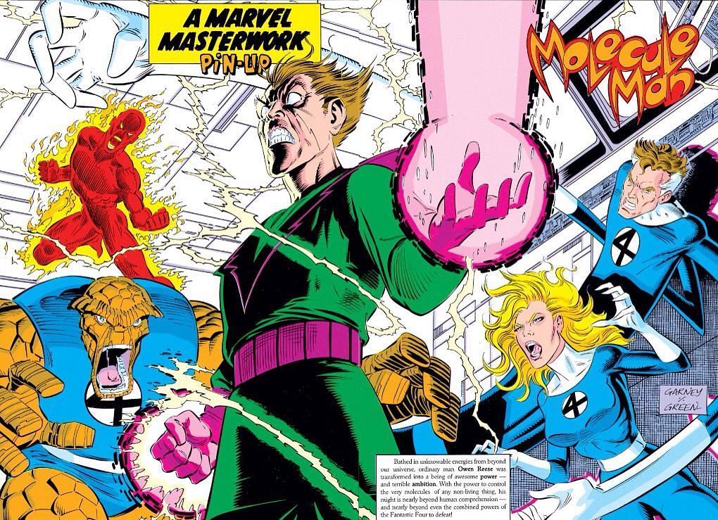 The power of Molecule Man: Molecule Man using his incredible powers to manipulate matter and energy (Image via Marvel Comics)