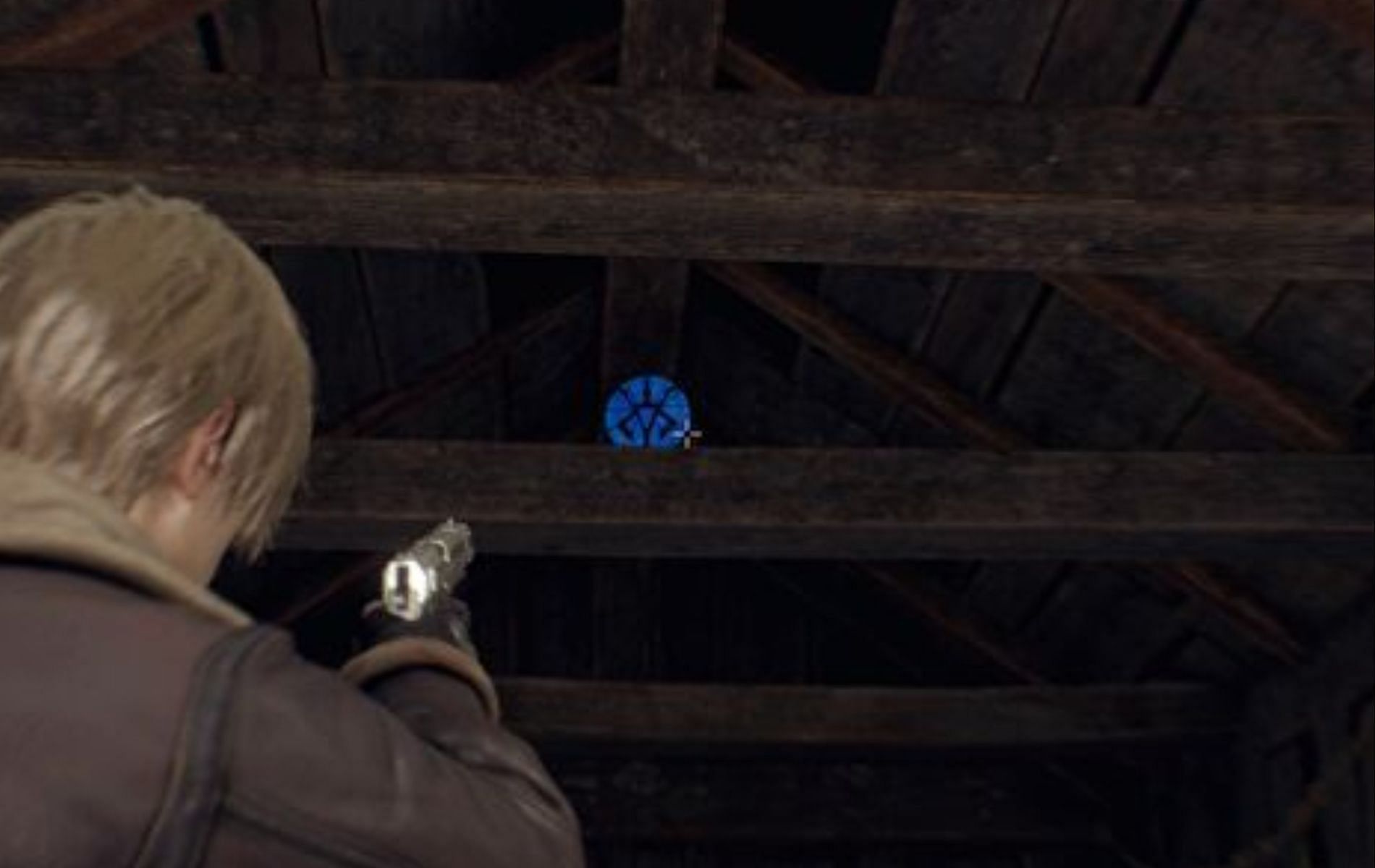 You&rsquo;ll get to collect Blue Medallions as soon as you enter the Farm area in Chapter one of Resident Evil 4 Remake (Image via Capcom)