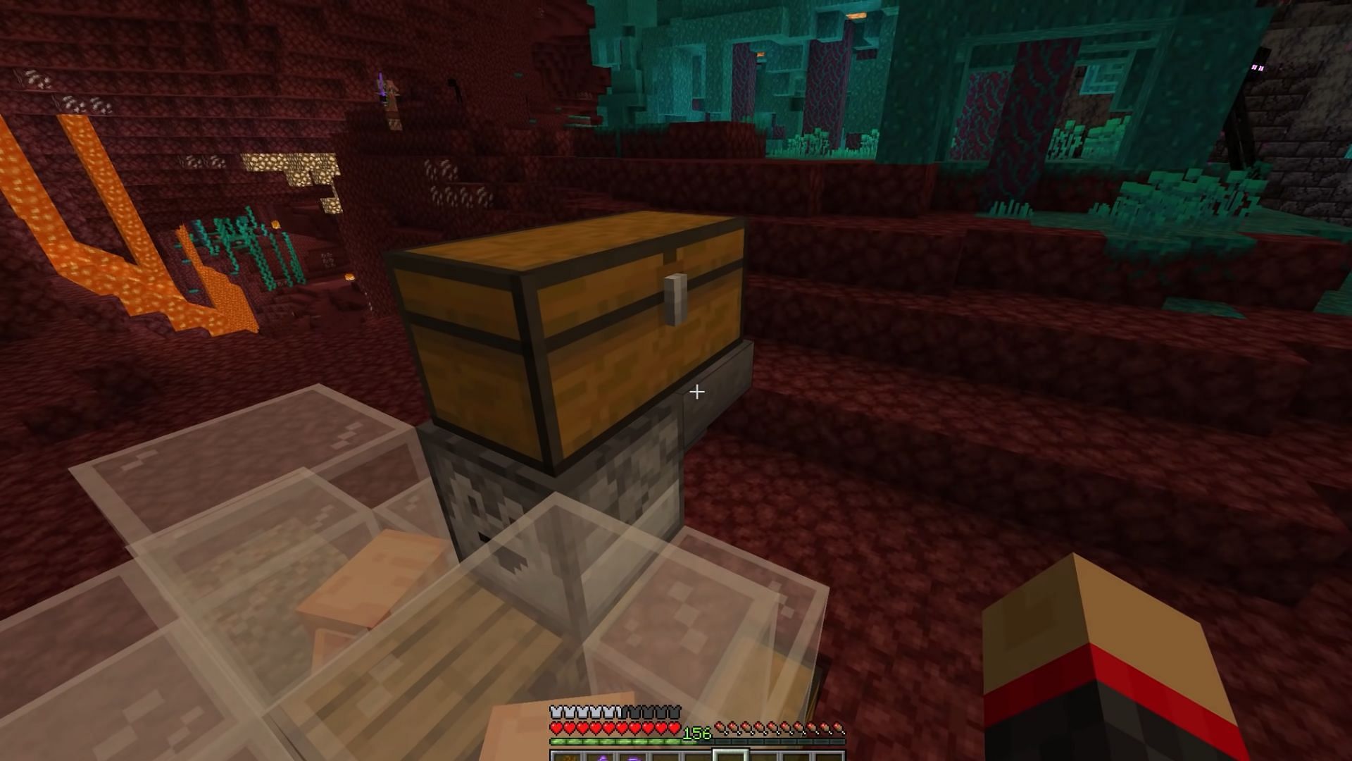 A dropper block must be placed with a hopper and a chest to drop gold ingot for bartering in Minecraft (Image via YouTube/Shulkercraft)