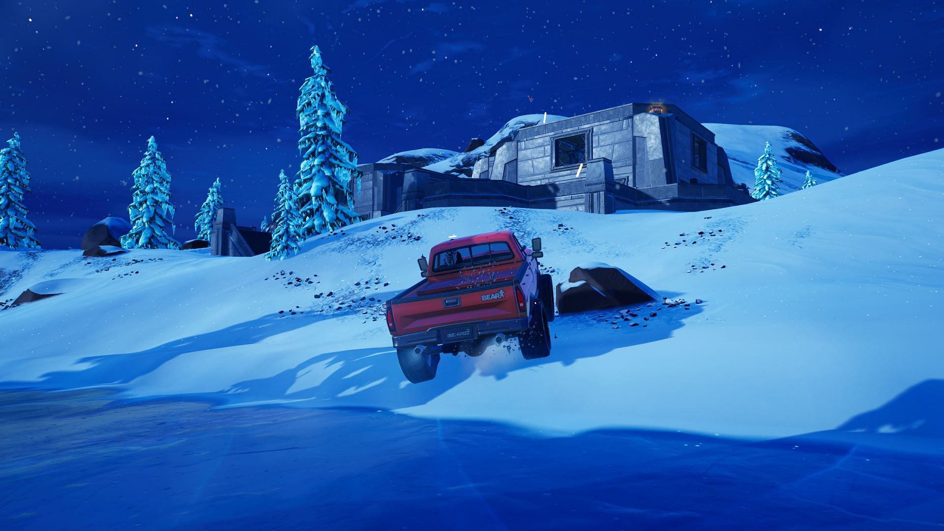Use the vehicle to drive towards Solitary Shrine (Image via Epic Games/Fortnite)