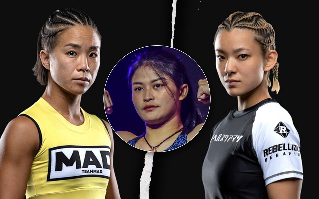 Ham Seo Hee (L) / Stamp Fairtex (C) / Itsuki Hirata (R) -- Photo by ONE Championship