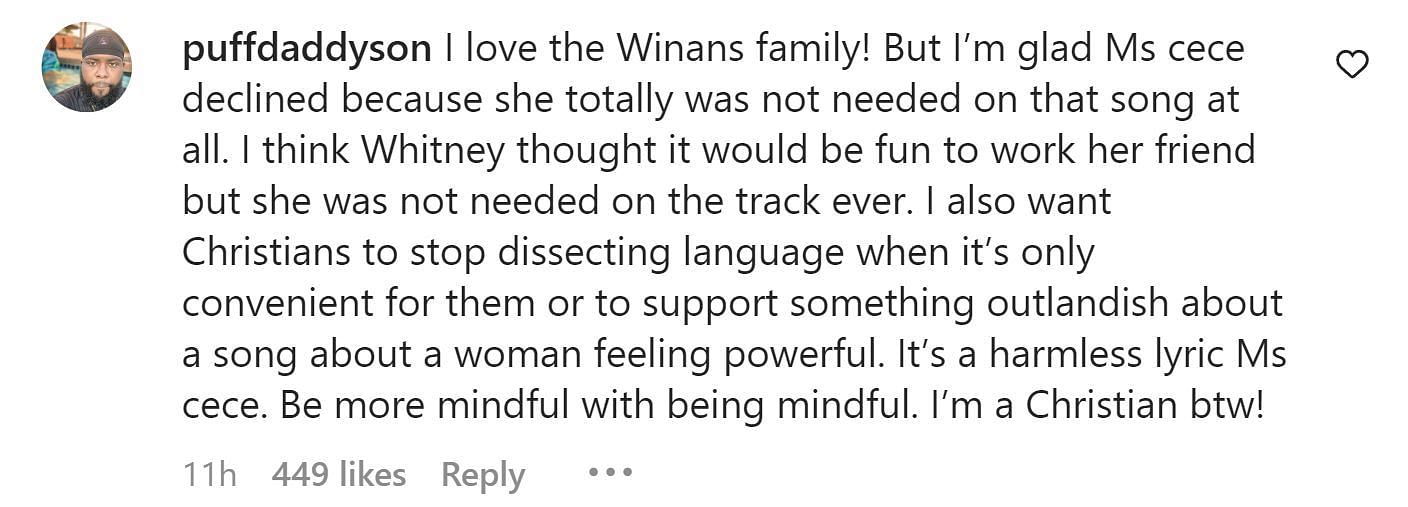 CeCe Winans Calls Whitney Houston's Lyrics 'Demonic