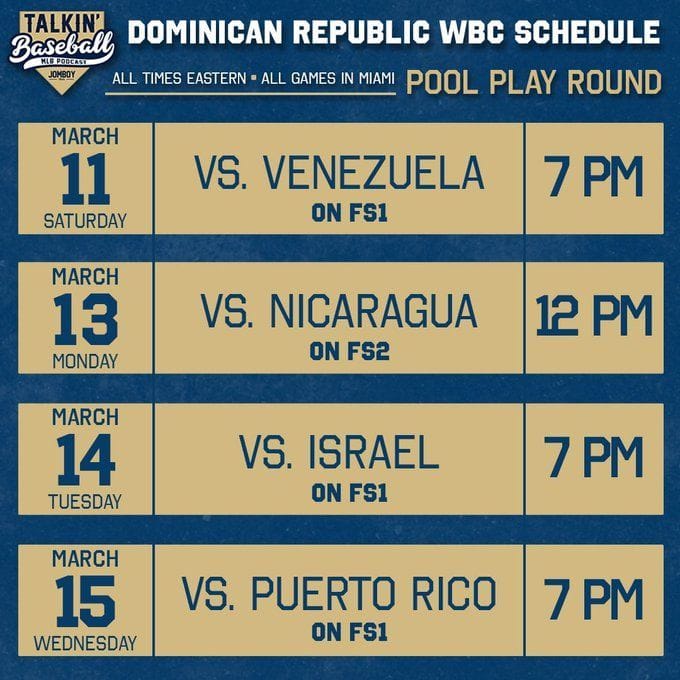 Venezuela vs. Dominican Republic WBC Live TV Listings, streaming