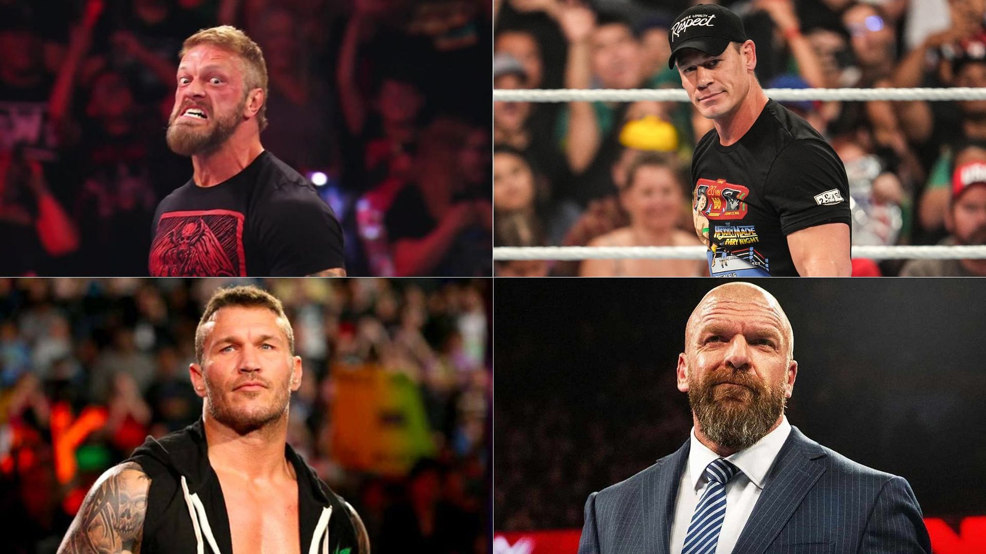 Edge (top left), John Cena (top right), Randy Orton (bottom left), Triple H (bottom right)