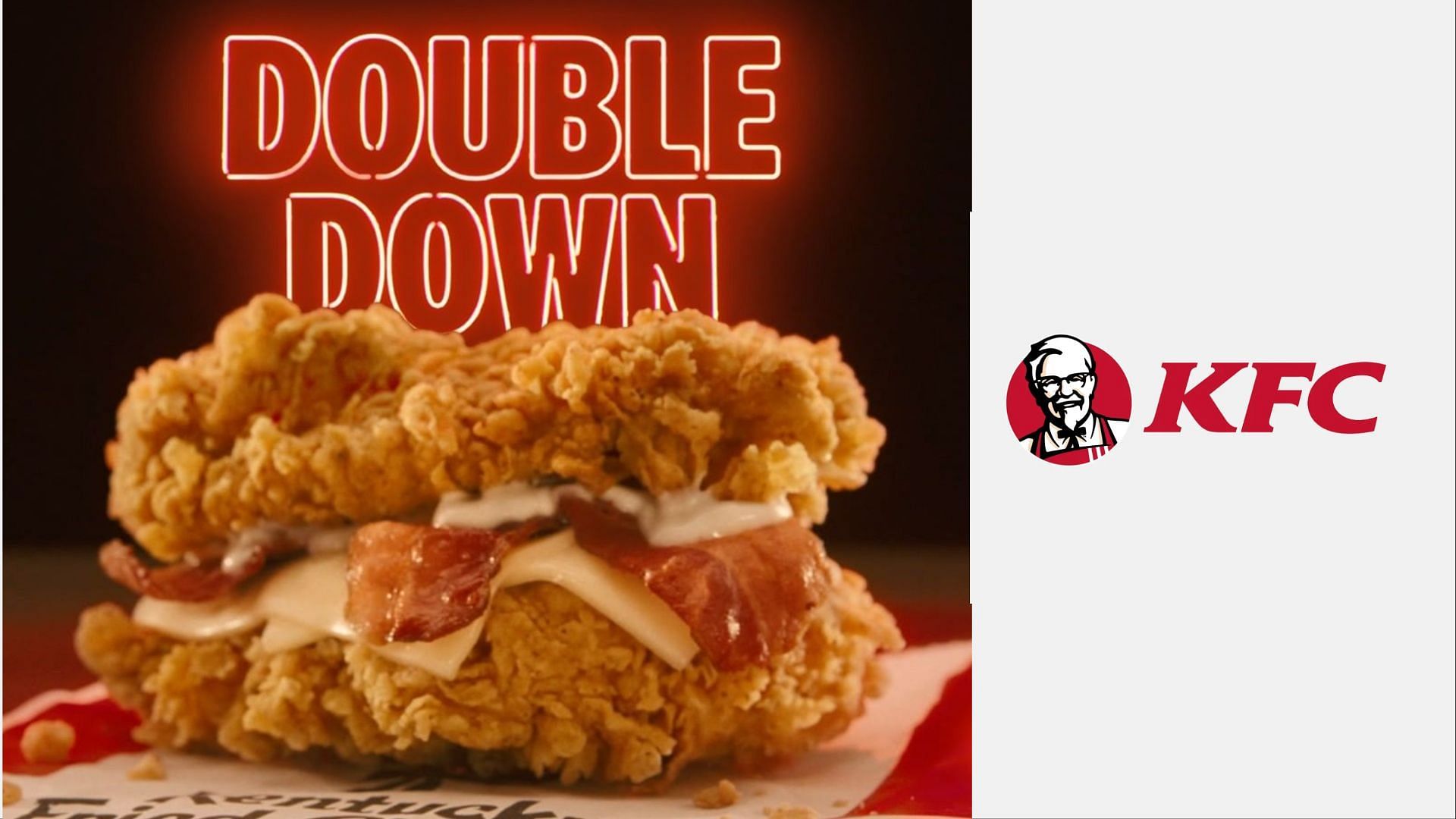 KFC is bringing back the Double Down burger for a limited time starting March 6, 2023 (Image via KFC)