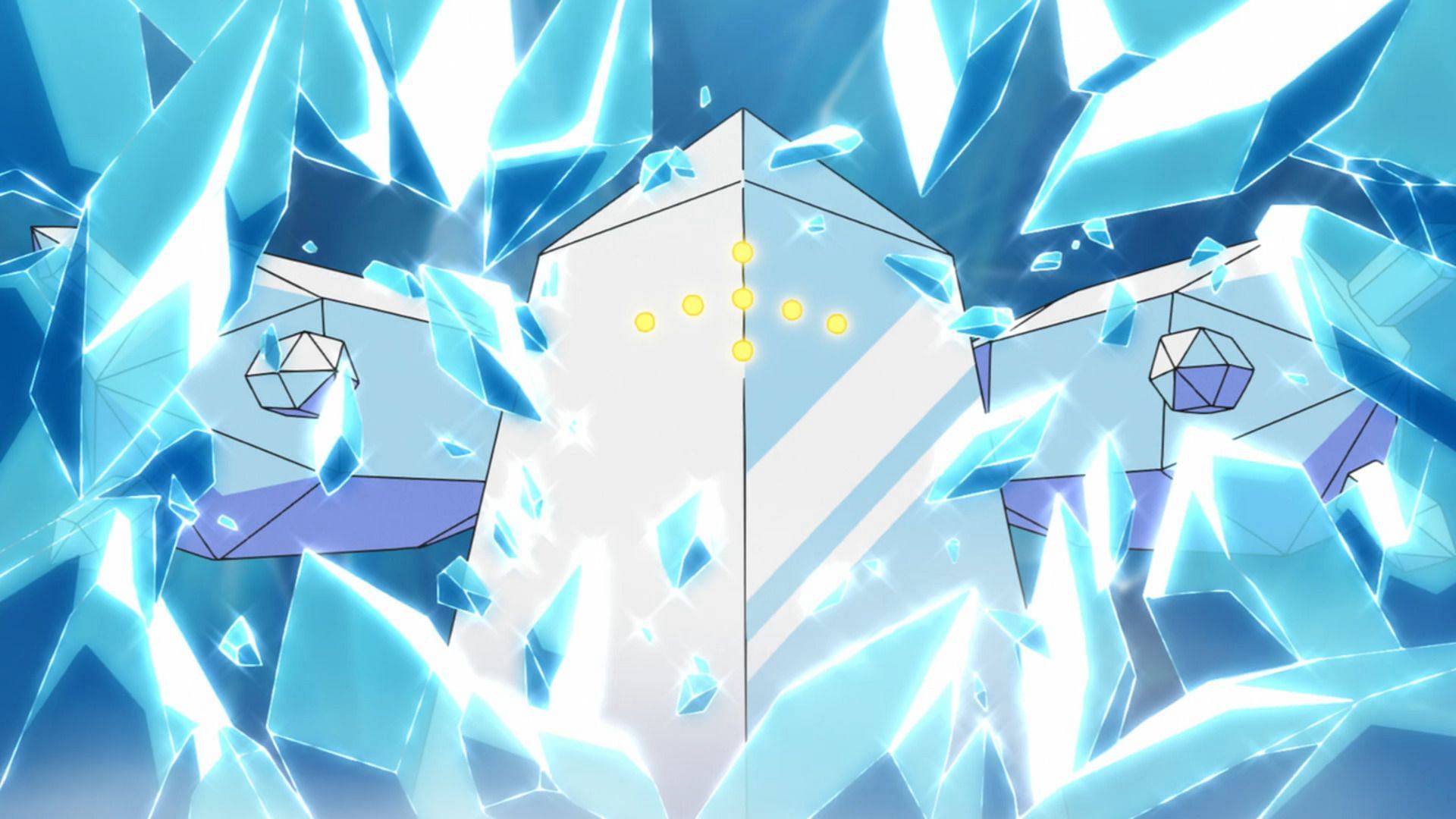 Regice as it appears in the anime (Image via The Pokemon Company)