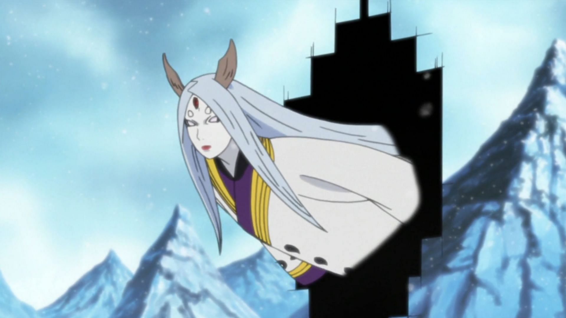 Kaguya utilizing Yomotsu Hirasaka to travel through her various dimensions in &#039;Naruto Shippuden&#039; (Image via Studio Pierrot)