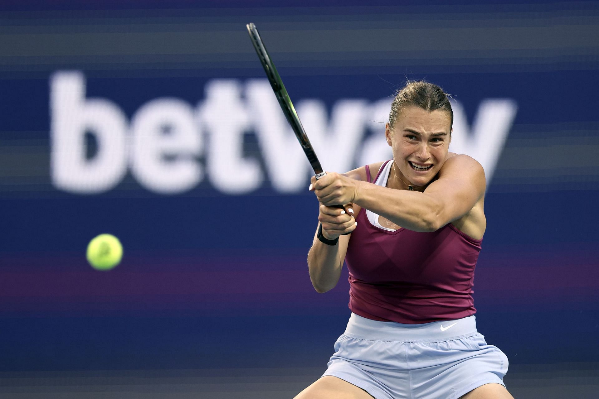 Aryna Sabalenka in action during the Miami Open