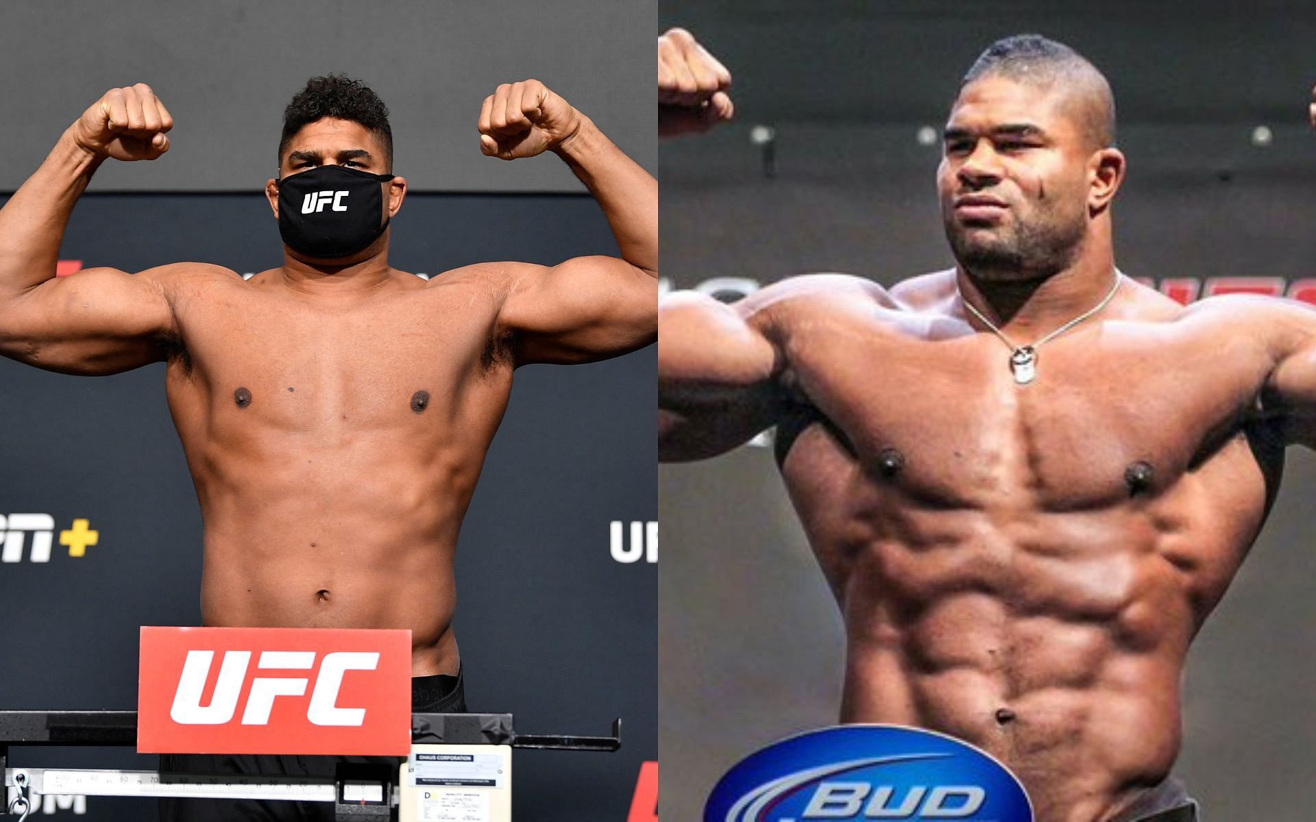 Alistair Overeem (left) and Alistair Overeem (right) (Image credits Getty Images and @SpinninBackfist on Twitter)