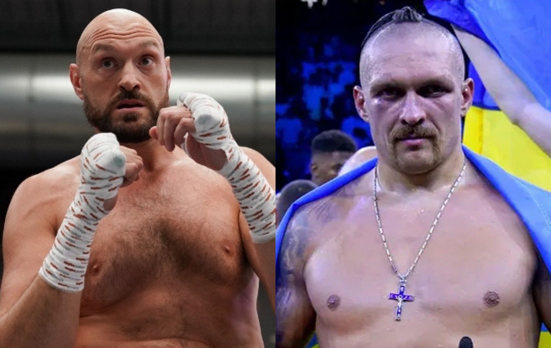 Tyson Fury (left) and Oleksandr Usyk (right)