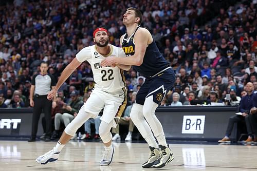 Nikola Jokic of the Denver Nuggets against the New Orleans Pelicans