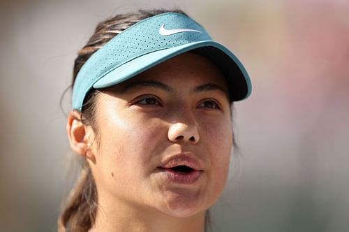 Emma Raducanu pictured at the 2023 BNP Paribas Open - Day 8.