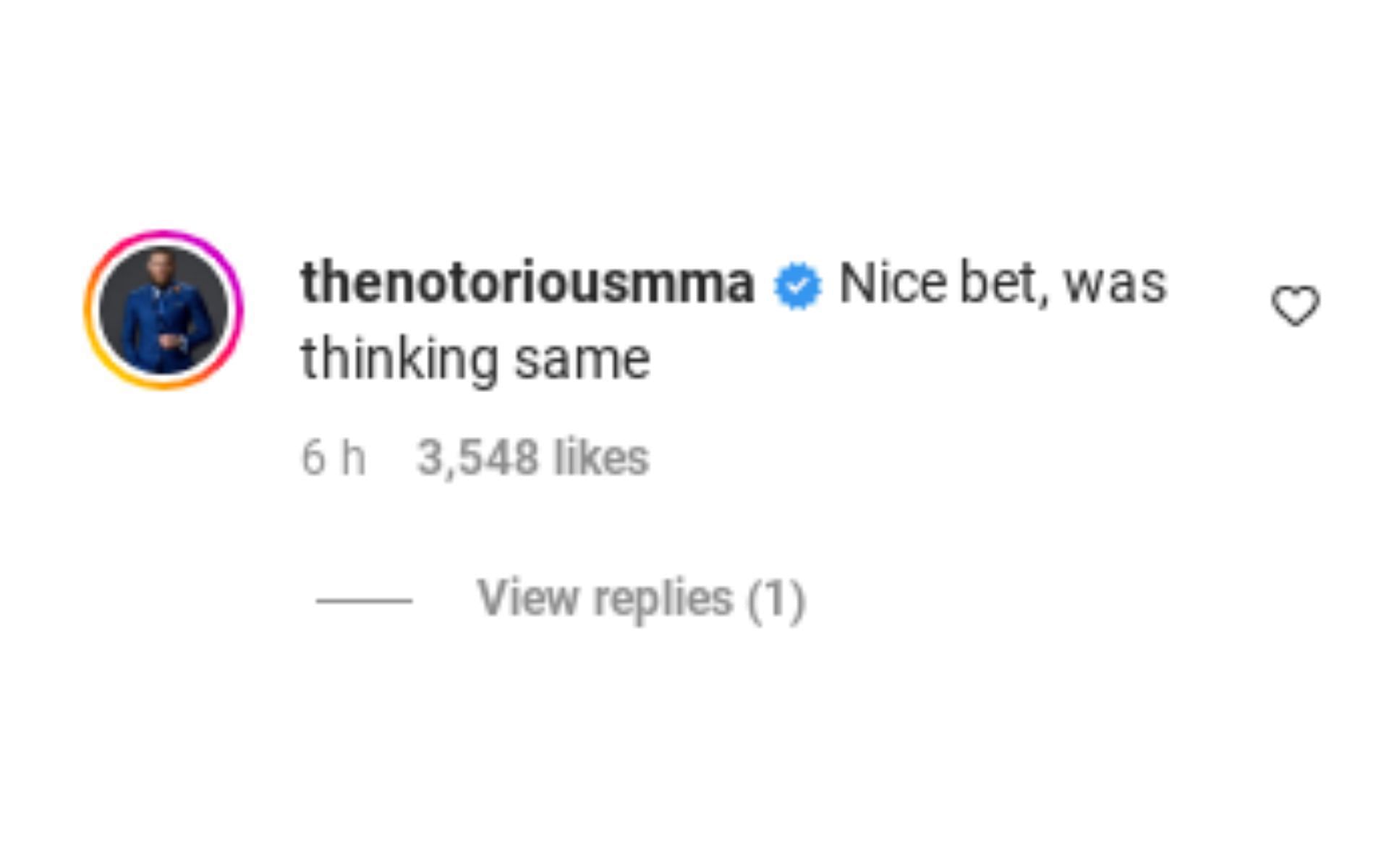 Conor McGregor&#039;s comment