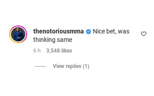 Conor McGregor's comment