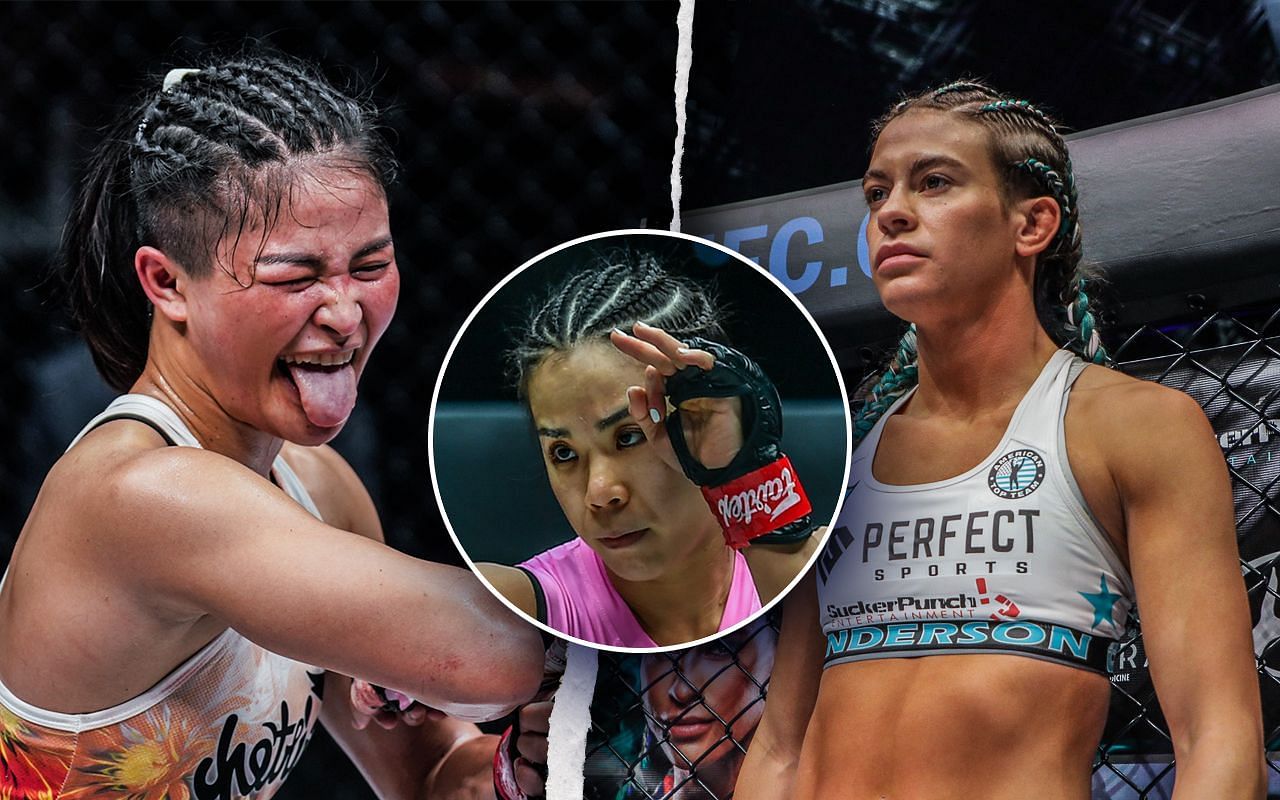 Stamp Fairtex (L) / Ham Seo Hee (C) / Alyse Anderson (R) -- Photo by ONE Championship