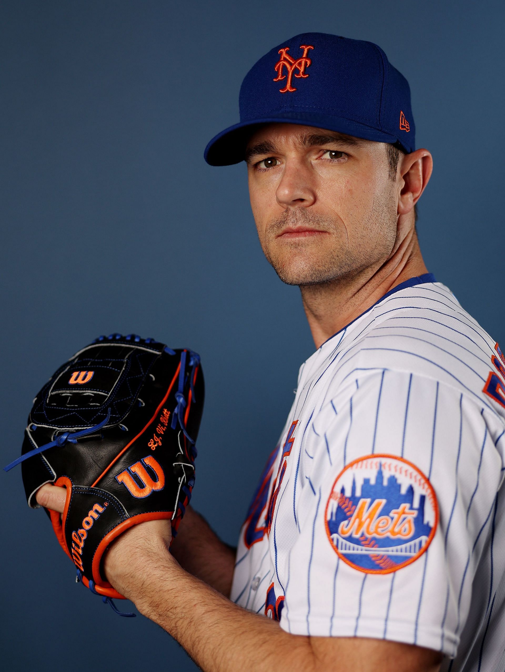New York Mets Photo Day: PORT ST. LUCIE, FLORIDA - FEBRUARY 23: David of the New York Mets poses for a portrait during New York Mets Photo Day at Clover Park on February 23, 2023, in Port St. Lucie, Florida. (Photo by Elsa/Getty Images)