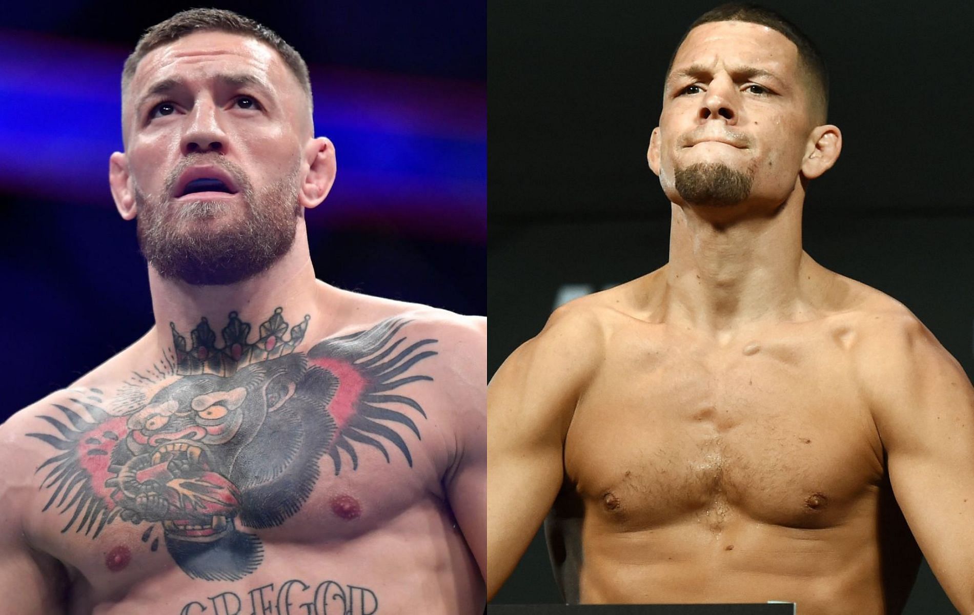 Conor McGregor (left) and Nate Diaz (right)