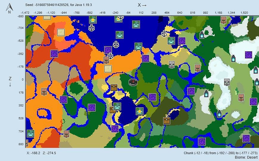 Diamonds will reveal themselves in the massive cave system in this seed (Image via Chunkbase)