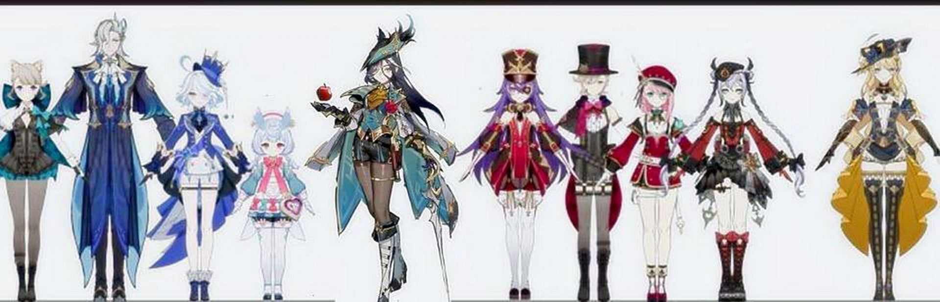 This is the older leak that featured her and other Fontaine characters (Image via HoYoverse)