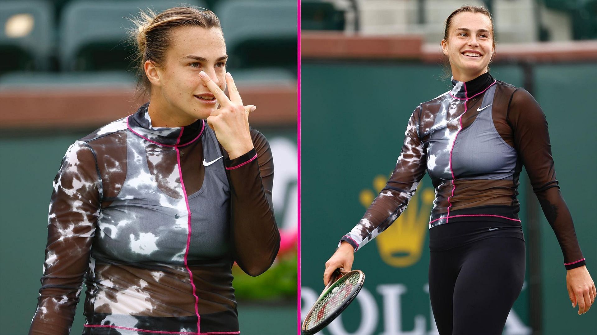 Aryna Sabalenka in practice sessions before the 2023 Indian Wells