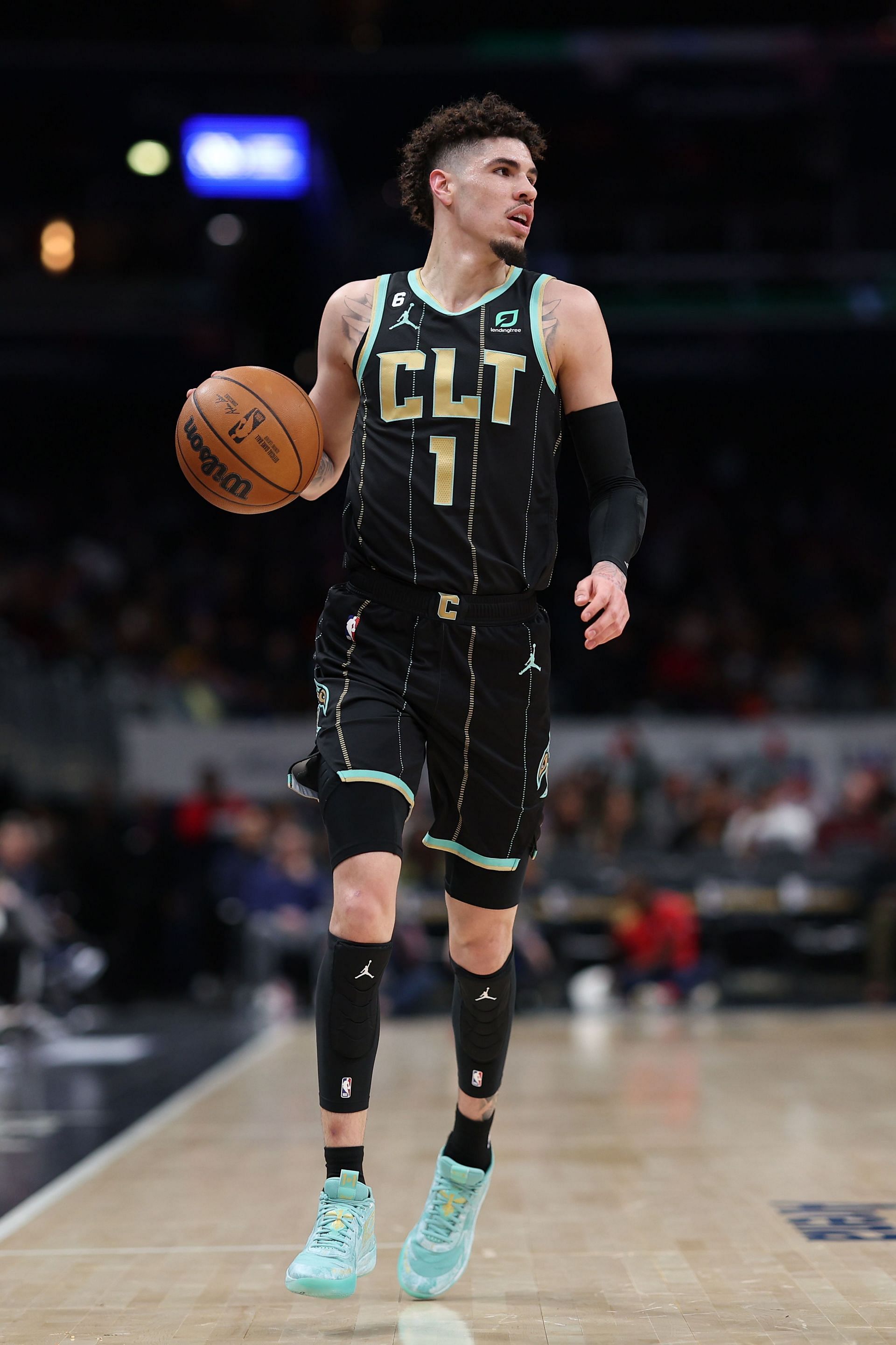 NBA star Lamelo Ball leg tattoo sky is the limit