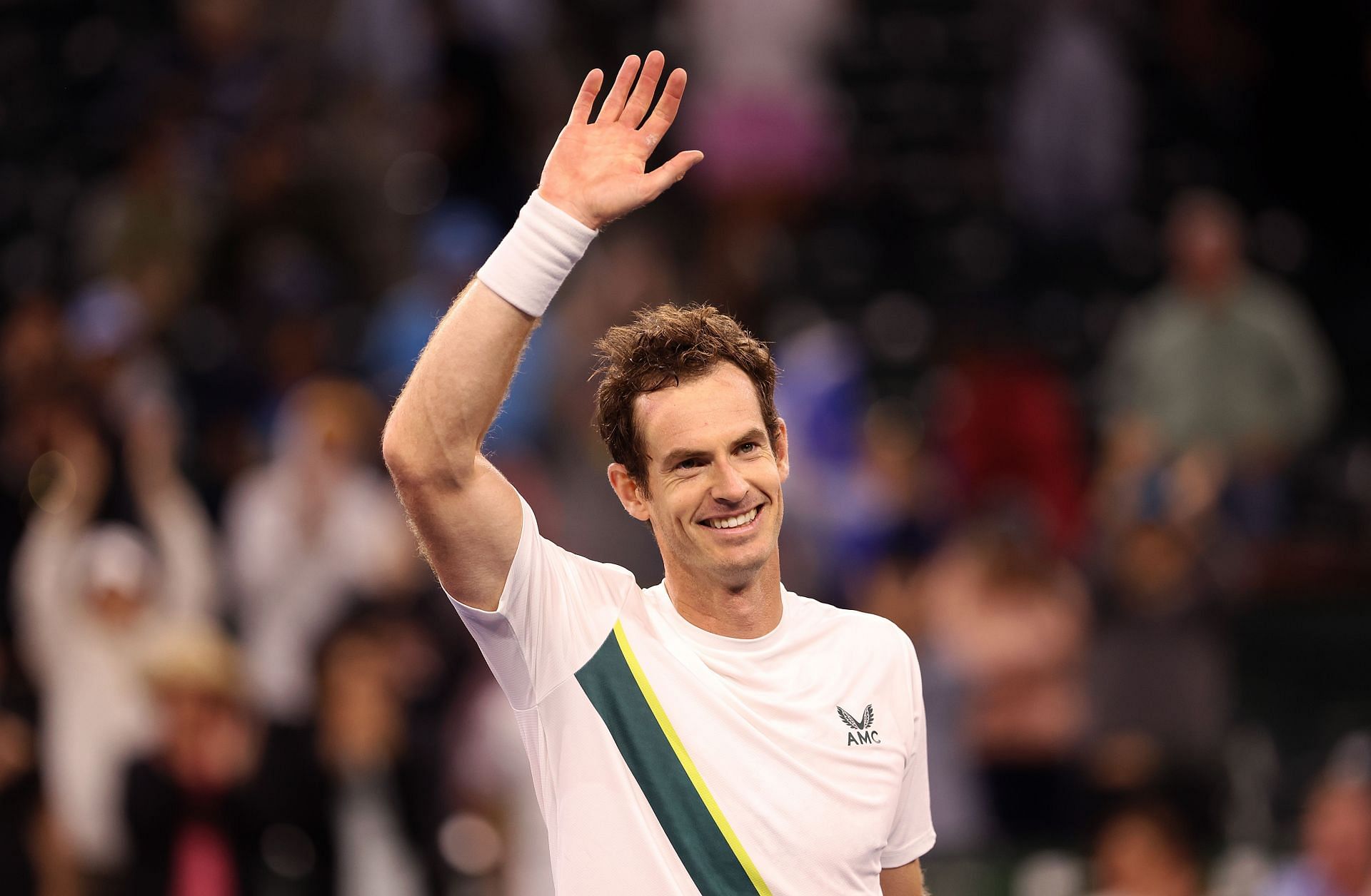 Andy Murray in action at Indian Wells 2023.